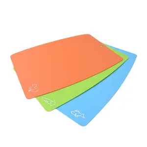 Juego de tabla de cortar de plástico, esteras con íconos de comida, seguro, libre de BPA, Juego de 3 con tabla de cortar