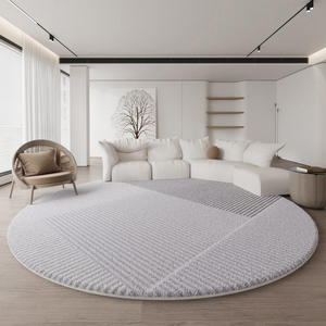 พรมทรงกลมหรูหรา ลายกราฟิก โพลีเอสเตอร์ไฟเบอร์ สำหรับใช้ในบ้าน ห้องนั่งเล่น ห้องนอน ห้องทำงาน ห้องเด็ก - Product Image 5