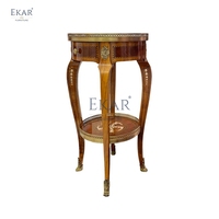 Table d'angle ronde classique en bois massif Design fonctionnel et créatif pour améliorer le salon