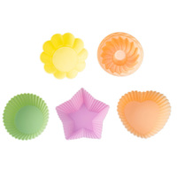 Moule à gâteau en silicone, moule à muffins, ustensiles de cuisson antiadhésifs, formes cœur, étoile, fleur, ronde, outils pour cupcakes et gâteaux