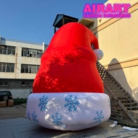 Décoration de toit pour enfants, ballon gonflable en forme de chapeau rouge, ballon gonflable en forme de chapeau de Père Noël pour la décoration de magasins et de bâtiments