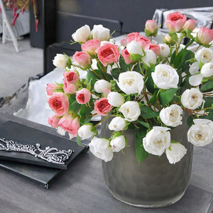 <span class=keywords><strong>Mini</strong></span>-rosiers artificiels en soie rose et <span class=keywords><strong>blanc</strong></span> pour bouquets de mariage et décorations de table de fête – Vente en gros - Product Image 3