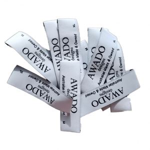 Étiquettes tissées pour vêtements avec logo, en tissu satiné et coton de luxe, motif damassé, pour chemises, prix d'usine - Product Image 2