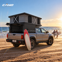 Tente de toit escamotable en aluminium pour camionnette avec espace debout complet et toile souple pour le overlanding
