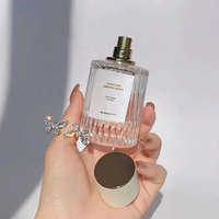 Flacon de parfum en verre transparent de luxe personnalisé avec pompe pulvérisatrice, vide, 30ml 50ml 100ml, emballage en boîte