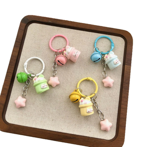 Llavero de Plástico QYS con Diseño de Gato de Dibujos Animados, Colgante de Campana de Helado Rosa, Bonito Adorno para Bolsos, Anillo para Llaves para Niñas - Product Image 2