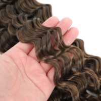 Cheveux synthétiques pour tresses au crochet Ocean Wave 3X Deep Wave 300g - Cheveux ondulés et bouclés pour tresses bohèmes - Fibre haute température