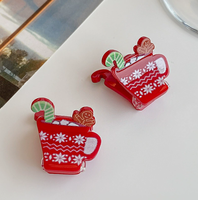 Barrettes à cheveux en acrylique de haute qualité, motif dessin animé de Noël, décoratives et festives, légères et portables