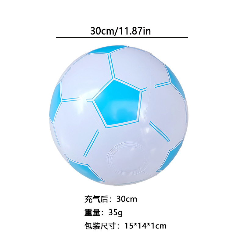 Ballon de football bleu clair (30 cm une fois gonflé)