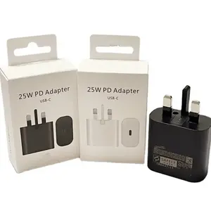 Adaptor perjalanan pengisi daya dinding kabel tipe-c Set pengisian cepat US EU AU 25W untuk Samsung Note 20 Ultra S20 Plus S22 PD 25W