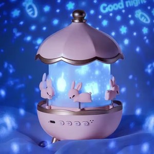 12 Films Projecteur Carrousel Décoration Rotatif Maternelle LED Bébé Lumière Enfants Chambre Musique Veilleuse - Product Image 5
