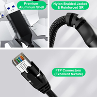 Câble adaptateur Ethernet LAN USB 3.0 tressé en aluminium vers RJ45 UTP FTP via Gigabit, compatible avec les ordinateurs portables, PC, commutateurs et routeurs