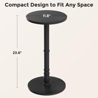 Ensemble de deux tables d'appoint rondes hautes noires avec pieds tournés pour salon, chambre à coucher, décoration moderne minimaliste
