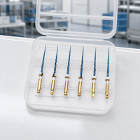 Grandes lime endodontiques rotatives NiTi bleues à activation thermique, à anneaux de codage couleur, instruments flexibles, tailles assorties pour usage clinique