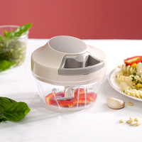 Smile Mom Kitchen RVS Mini Trek-Draai 3-Blads Multifunctionele Ecologische LFGB Gecertificeerde Snelle Fruit- en Groentenmes