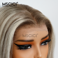 Perruque Bob Courte Lisse Ombrée Vietnamienne 13x6 HD Lace Front Cheveux Humains Vierges Sans Colle Pré-Pluckée
