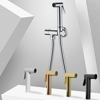Ensemble de Douchette WC Portative en Laiton, Pulvérisateur de Bidet Souple à Main