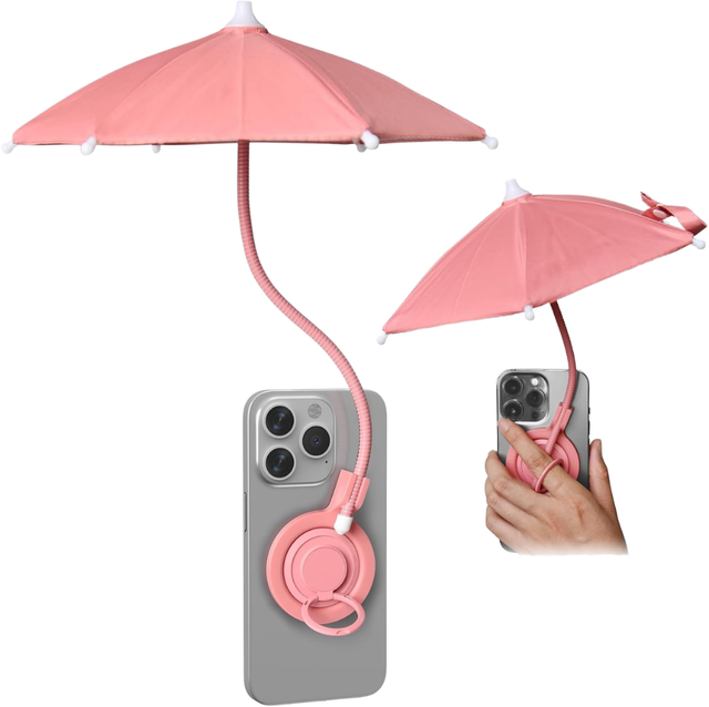 HXC HXC-A0153 Fun Practical Portable Universal Magnetic Metal Phone Sun Shade Anti-Glare Beach Pool Outdoor Video Photo Umbrella