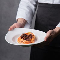 Tazón de Pasta de Porcelana Fina Blanca Comercial P&T, Plato Hondo de Borde Ancho, Platos para Servir, Tazón para Sopa para Hoteles y Restaurantes Profesionales