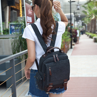 Sac à Dos Vintage en Toile de Couleur Unie, pour Hommes et Femmes, Sac à Dos d'Extérieur ou Sacoche pour Ordinateur Portable, Mixte