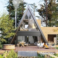 Cabane préfabriquée en A, maison préfabriquée moderne en A, mini-villa, maison de vacances, gîte modulaire