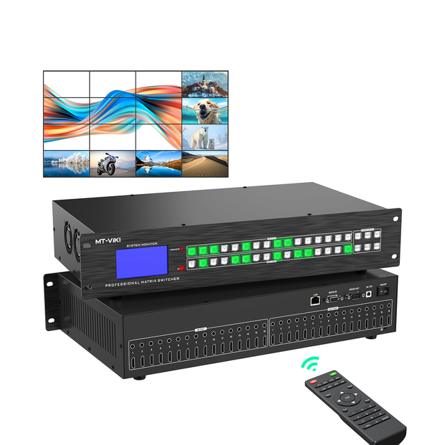 MT-VIKI Seamless 4K60Hz HDMI Matrix Switcher 16X16, Support Video Wall/180° Rotation/EDID/WEBGUI/Audio Extraction