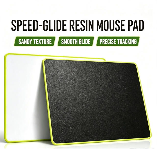 Hard Resin Surface Mouse Pad Waterproof Sweatproof Smooth Gaming Mousepad Fast Accurate Control for Esports Gamer Office