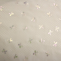 Appliques en forme de cœur irisées en tricot warp 100 % nylon, transfert thermique