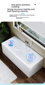 <span class=keywords><strong>Baignoire</strong></span> autoportante rectangulaire moderne Wayon en acrylique avec finition blanc brillant pour un luxe de forme carrée WWYG - Product Image 5