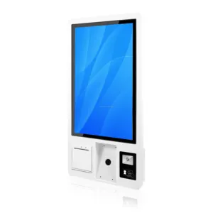 Orijinal LCD dokunmatik ekran 23.8/32 inç zemin standı/duvar asılı kiosk makinesi ile 2D tarayıcı ve doğrudan termal yazıcı