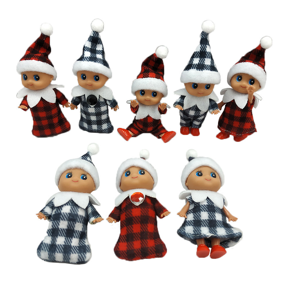 AC-198 2022 обслуживание OEM Прямая продажа с фабрики, оптовая продажа, новая популярная модель, мини юбка-пачка на Рождество, принт «эльфы» красочные эльф кукла двойни Детская плюшевая игрушка