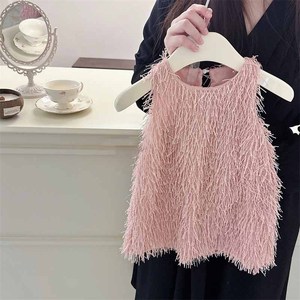 Vestido de Princesa Estilo Coreano para Niñas, Sin Mangas, con Flecos, Cuello Redondo, Vestido Tipo Pullover para Niñas Pequeñas - Product Image 3