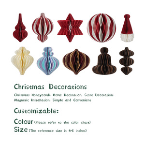 Ornements <span class=keywords><strong>de</strong></span> <span class=keywords><strong>Noël</strong></span> en papier 3D écologiques avec aimants, décorations <span class=keywords><strong>de</strong></span> fête suspendues, vente en gros - Product Image 4