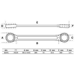 BGS Llave de anillo doble extraplana 24x26mm - Product Image 2
