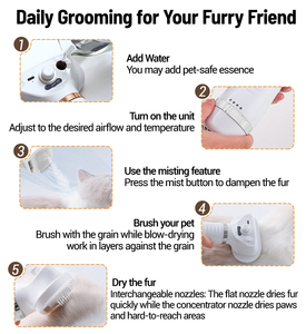 Brosse de massage vapeur pour animaux de compagnie, peigne <span class=keywords><strong>à</strong></span> <span class=keywords><strong>tête</strong></span> ronde sûre avec dents souples, peigne de toilettage anti-poils pour chiens et chats, accessoires universels - Product Image 5