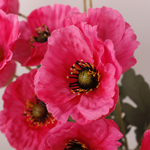 Grandes branches de fleurs de coquelicot artificielles, haute simulation, en plastique et soie, pour décoration de mariage et de maison - Product Image 3