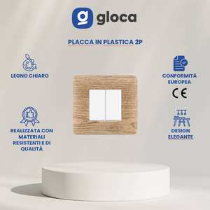 Placa de Interruptor de Pared Gloca 2P, Diseño Minimalista de Plástico, 2 Botones, Fácil Instalación - Product Image 3