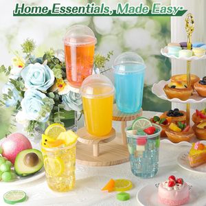 Gobelets à thé à bulles en plastique transparents personnalisés de 12 oz, 16 oz, 22 oz en PP, en forme de U, pour thé aux fruits, lait et boba, avec couvercles - Product Image 3