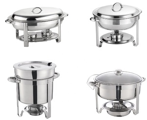 Juego de Recipientes para Calentar Comida Tipo Buffet, de Acero Inoxidable, Redondos, de 5 Cuartos, Personalizados, para Servir la Cena en Restaurantes - Product Image 1