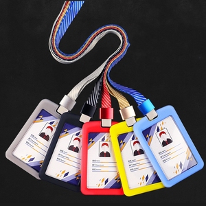 Heada Custom Fashion Silicon <b>Name</b> Badge Holder with Colorful Lanyard Custom Logo 70x110mm Portable for School/Office/Hotel Use - Product Image 1