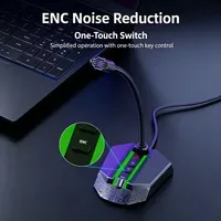 Micrófono para juegos ENC con cancelación de ruido ambiental, micrófono USB con iluminación LED, micrófono en vivo de voz clara ajustable en 360 grados