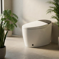 WC intelligent monobloc pour salle de bain européenne, cuvette allongée, réservoir d'eau intégré, chasse d'eau automatique par capteur, télécommande, pour la maison