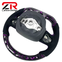 Volant sport en cuir suédé avec LED personnalisées en fibre de carbone pour Dodge Charger, Challenger Hellcat SRT RT
