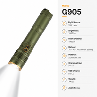 Lampe torche tactique en alliage d'aluminium rechargeable, lampe torche LED portative, utilisation en plein air, camping, randonnée, urgence