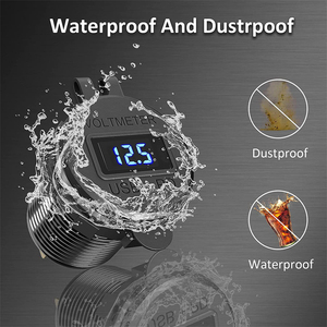 Bán chạy nhất màn hình hiển thị kỹ thuật số sạc xe hơi Cổng USB kép QC3.0 sạc nhanh sạc cắm ổ cắm với ánh sáng đầy màu sắc - Product Image 5