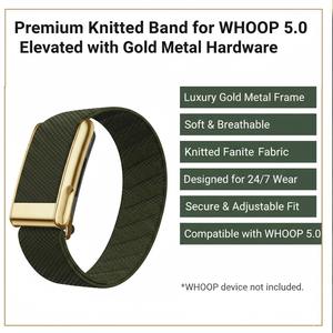 Bracelets de montre intelligents Handodo en nylon tricoté respirant avec boucle à dégagement rapide, accessoire doré, style mode - Product Image 5