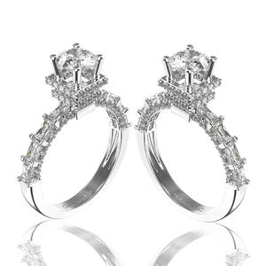 แหวนมอยส์ซาไนต์ทรงกลมสำหรับผู้หญิง แหวนมอยส์ซาไนต์สังเคราะห์ (เพาะในห้องปฏิบัติการ) ขนาด 5.4 มม. - Product Image 5