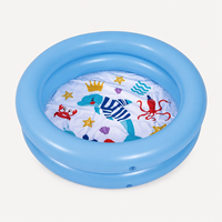 Aufblasbarer runder PVC-Pool mit Meeresmotiv, 2-Ring-Struktur, für Kinder, als Wasserbecken oder Badewanne für den Heimgebrauch