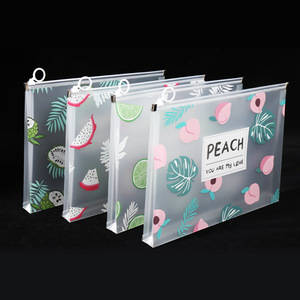 Trong suốt A4 túi tài liệu với phim hoạt hình dễ thương mô hình bán buôn nhựa PP sinh viên kiểm tra giấy lưu trữ dây kéo túi nộp hồ sơ sản phẩm - Product Image 1