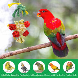 <span class=keywords><strong>2025</strong></span> giáng sinh chim nhai đồ chơi natrual gỗ Vẹt Đu Đồ chơi chim treo chuông đồ chơi - Product Image 5